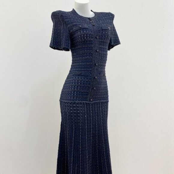 Sandro Paris Knitted Rhinestone Maxi Dress - Picture 8 of 11